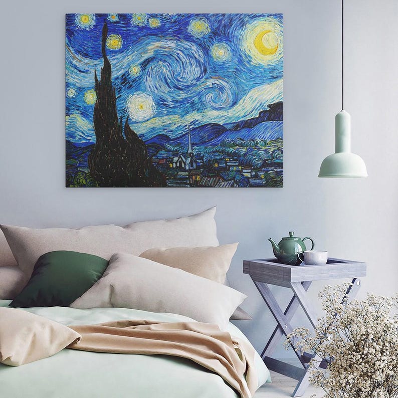 Vincent Van Gogh the Starry Night Canvas, Art Poster, Reproduction Wall ...
