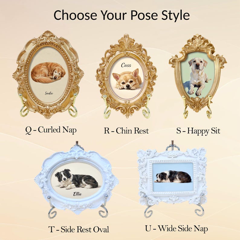 Custom Hand-Painted Pet Portrait in Vintage Frame – Pet Memorial Gift, Dog Memorial Gift, Cat Memorial Keepsake, pet memorial gift image 5