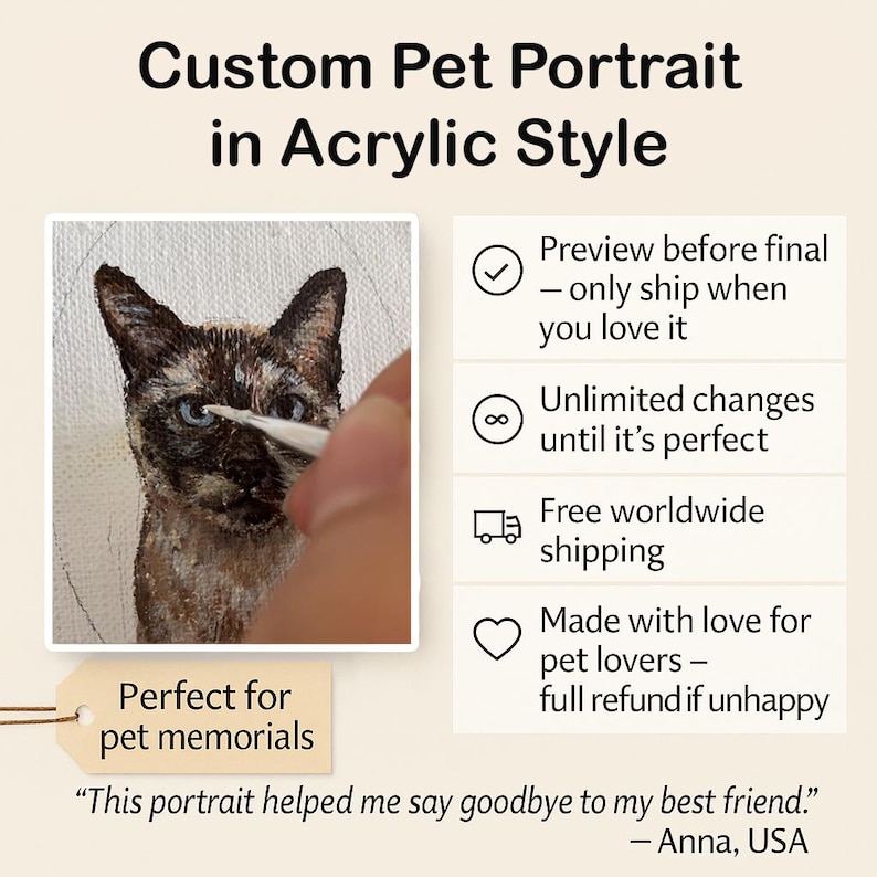 Custom Hand-Painted Pet Portrait in Vintage Frame – Pet Memorial Gift, Dog Memorial Gift, Cat Memorial Keepsake, pet memorial gift image 2
