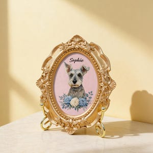 Custom Hand-Painted Pet Portrait in Vintage Frame – Pet Memorial Gift, Dog Memorial Gift, Cat Memorial Keepsake, pet memorial gift image 9