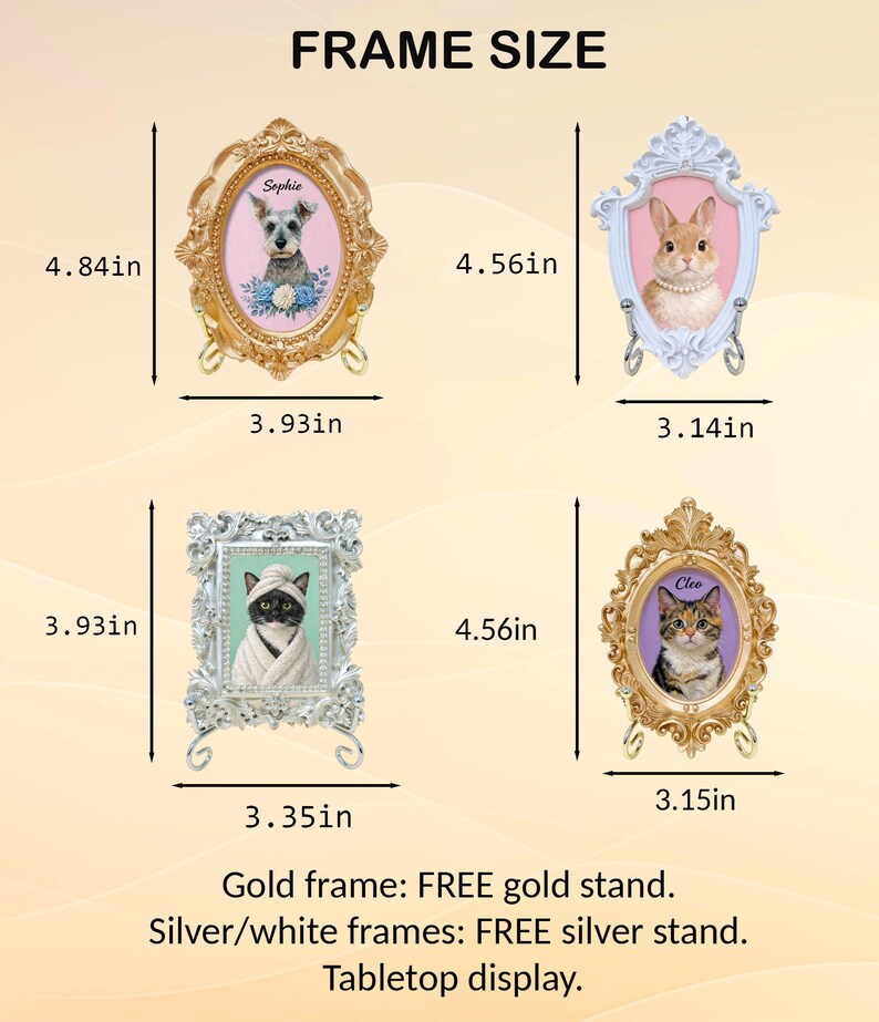Custom Hand-Painted Pet Portrait in Vintage Frame – Pet Memorial Gift, Dog Memorial Gift, Cat Memorial Keepsake, pet memorial gift image 13