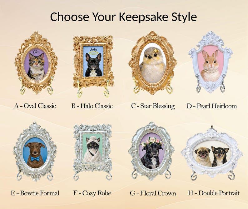Custom Hand-Painted Pet Portrait in Vintage Frame – Pet Memorial Gift, Dog Memorial Gift, Cat Memorial Keepsake, pet memorial gift image 3