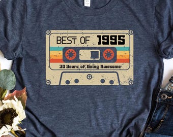 1995 Birthday Shirt, Vintage 1995 Limited Edition Cassette T-Shirt, Birthday Gift For Women, Birthday Men Tee, 1995 Birthday Sweatshirt