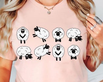 Sheep T-Shirt, Cute Sheeps Shirt, Funny Sheep Kid Shirt, Farm Animal Shirt, Sheep Lover Shirt, Sheep Shirt Gift, Sheep Women Shirt,Lamp Farm