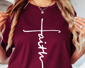 Faith Shirt, Faith Cross Shirt, Christian Gift, Faith Gift, Christian Shirts , Love and Grace Shirt, Faith Cross, Vertical Cross, Jesus Tee