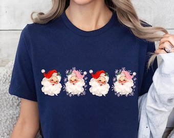 Vintage Santa Claus Christmas Shirt, Retro Style Christmas Shirt, Vintage Christmas Shirt, Christmas Gift for Her, Funny Christmas T-shirt