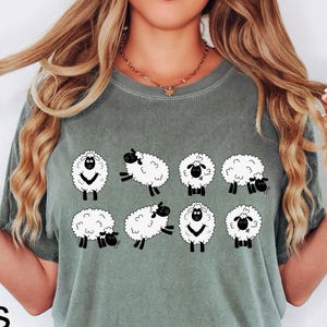 Comfort Colors® Sheep T-Shirt, Cute Sheeps Shirt, Funny Sheep Kid Shirt, Farm Animal Shirt, Sheep Lover Shirt, Sheep Shirt Gift, Lamp Farm