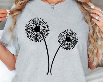 Dandelion Shirt, Wildflower Shirt, Blossoms Shirt, Gift For Her, Shirt, Floral Tshirt, Spring Shirt, Women Shirt, Nature Lover Gift, Garden