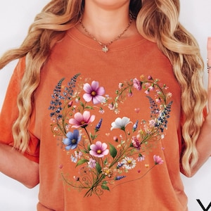 Comfort Colors®Flower Shirt Aesthetic, Floral Graphic Tee, Floral Shirt, Flower Tshirt,Wild Flower Shirt,Wildflower Tshirt,Gift for Gardener