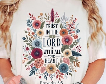 Trust In The Lord Shirt, Religious Shirt, Faith Shirt, Christian Gift, Gift For Christian, Sunday Church Shirt, Marian Catholic Shirt, Jesus