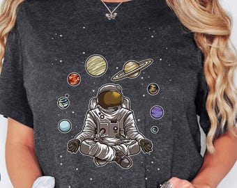 Astronaut Yoga Shirt, Outer Space Shirts, Astronaut Shirt, Outer Space Art, Space Lover Art, Planets Shirt, Science Shirt, Yoga Gifts Shirt