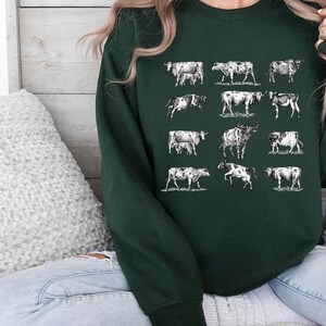 Cute Cow Sweatshirt, Gift For Farmers, Animal Lover Gift, Western Country, Cow Lover Sweatshirt, Farm Animal Sweatshirt, Farm Love Sweater