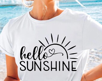 Hello Sunshine Shirt, Hello Sunshine T-shirt, Summer Tee, Happy Summer Shirt, Beach Shirt for Women, Girls Trip T-shirt, Vacation Shirt