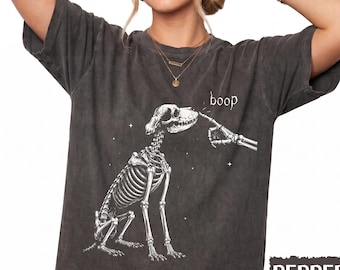 Comfort Colors® Dog Skeleton Shirt, Boop Dog Halloween Tee Sweatshirt, Funny Spooky Dog Lover Gift, Dog Mom Shirt