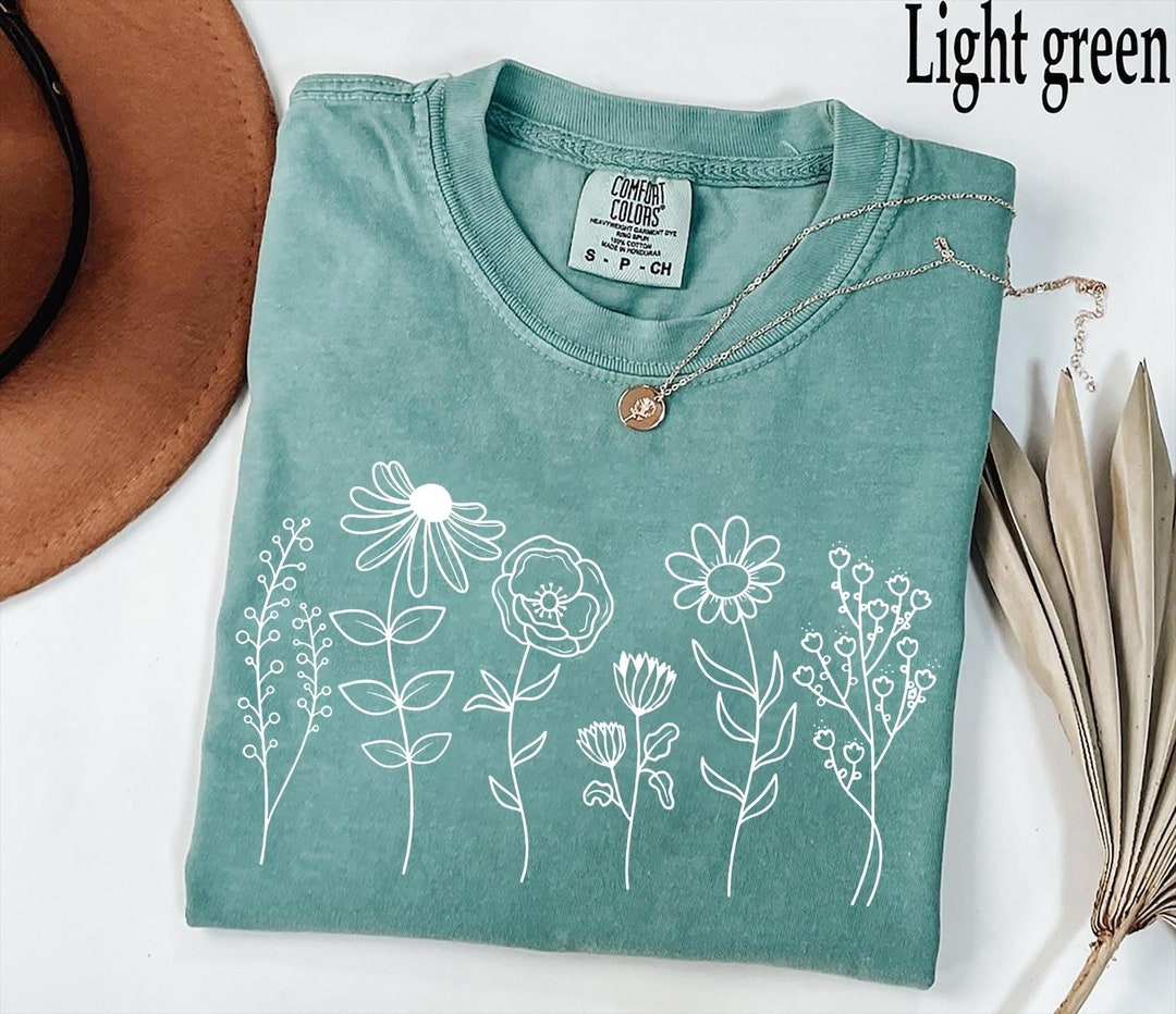 Comfort Colors® Wildflower Shirt, Floral Cottagecore Shirt, Botanical ...