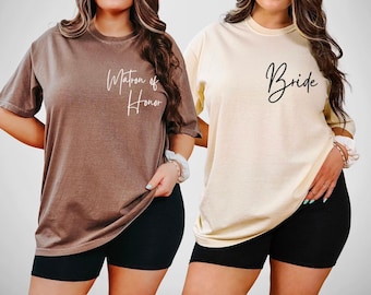 Comfort Colors® Bride Bridesmaid Shirt, Matching Bridesmaid Shirt, Bridal Party Shirt, Retro Bride Shirt, Bridesmaid Gift, Bride Tee,Wedding