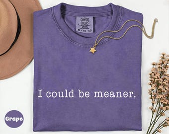 Comfort Colors® I Could Be Meaner Shirt, Sarcastic Sweatshirt, Funny Quote Crewneck, Funny Humor Shirt, Trendy Shirt For Woman, Sarcasm Tees