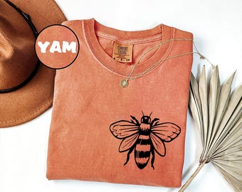 Comfort Colors® Bee T-shirt, Beekeeper Shirt, Pocket Bee Shirt, Insect Shirts, Earth Day Shirt, Beekeeper Gift,Bee Lover Shirt,Save the Bees