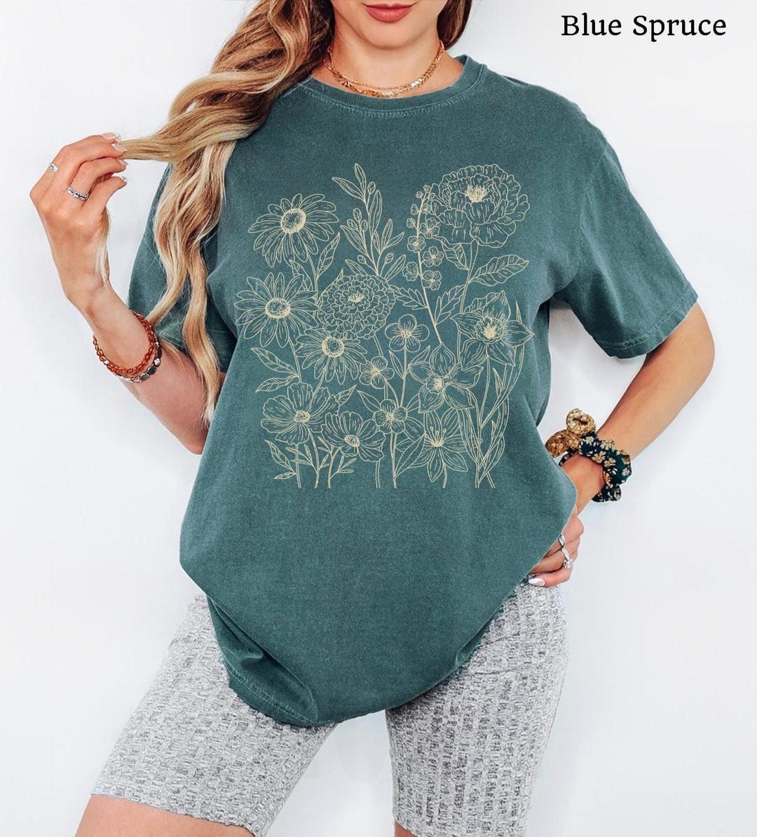 Comfort Colors® Vintage Pressed Flowers Shirt Boho Cottagecore Tshirt ...
