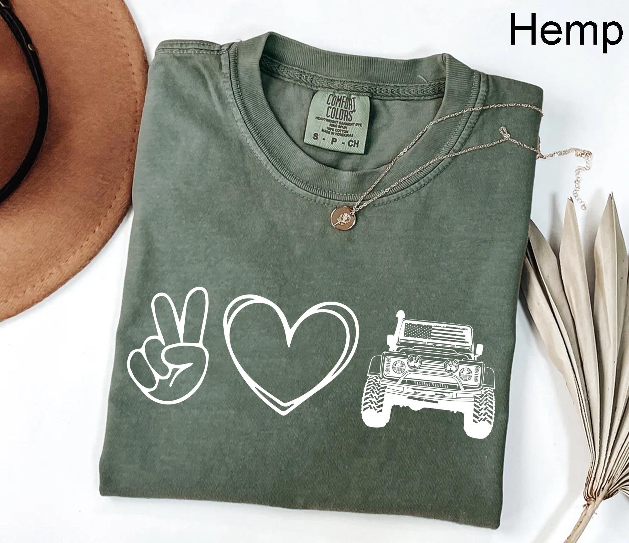 Comfort Colors® American Offroad Shirt, Love Peace Offroad Shirt, USA Flag Offroad Shirt, 4WD Offroad Shirt,Offroad Forest Shirt,Fathers Day