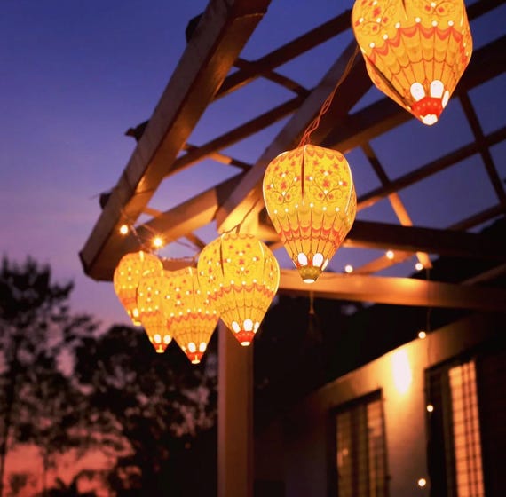Mini Hot Air Balloon Fairy Lights DIY Kit, Paper Craft Hanging Light Garland, Kids Bedroom Decor, Nursery Night Light Craft, Birthday Party