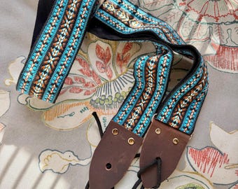 Handmade Ace Style Guitar Strap: Bohemian Hootenanny Pattern