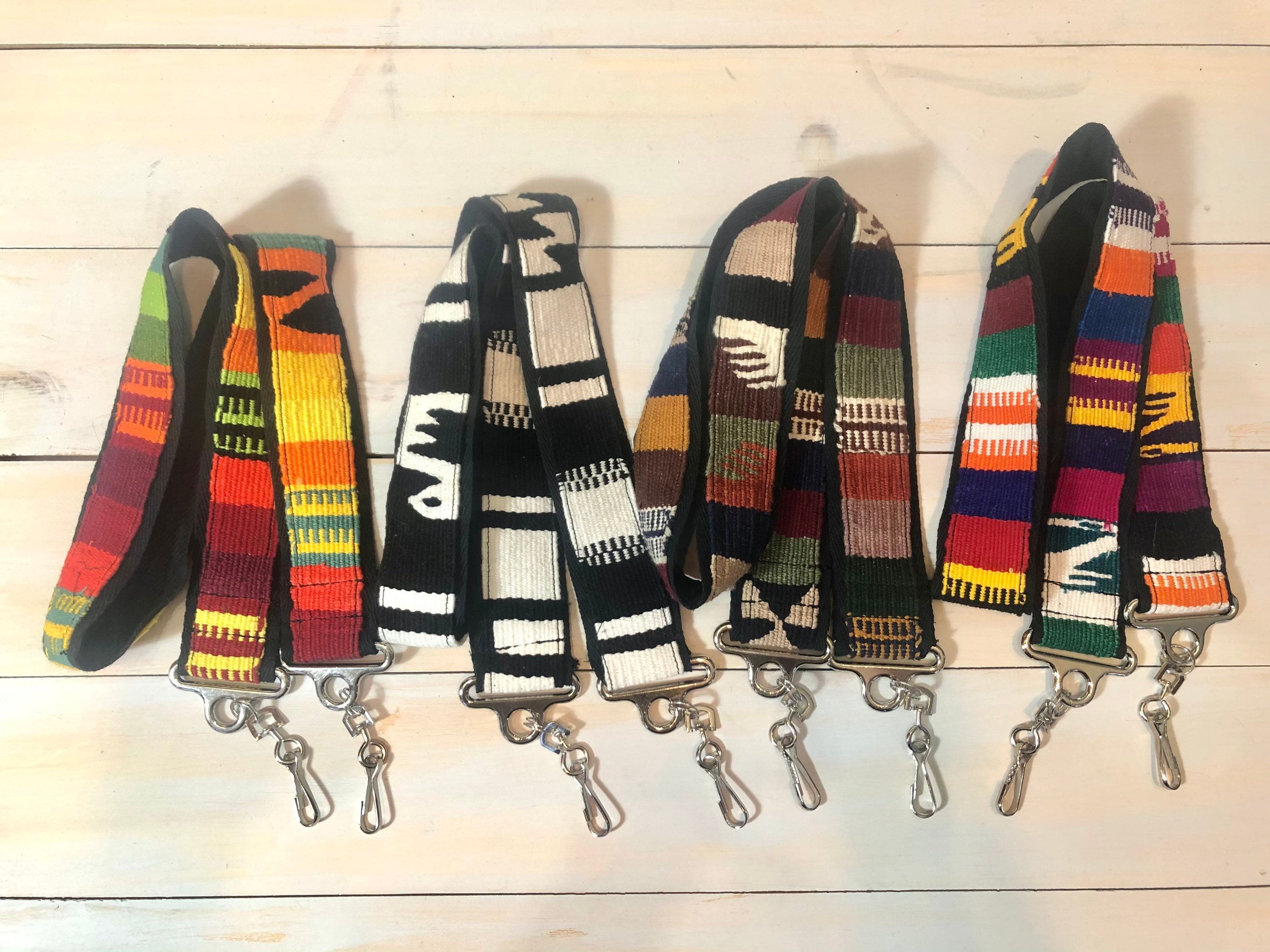 Mayan Camera Strap: Guatemalan Woven Cotton Trim, Fixed Length