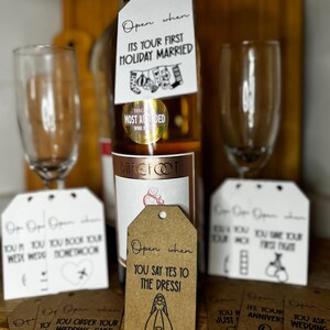 Marriage Milestone Wine Tags, Wedding Gifts, Wedding Planning, Bridal Shower, Gifts for Couples, Wine Labels, Bride Gifts, Wedding Wine Tags