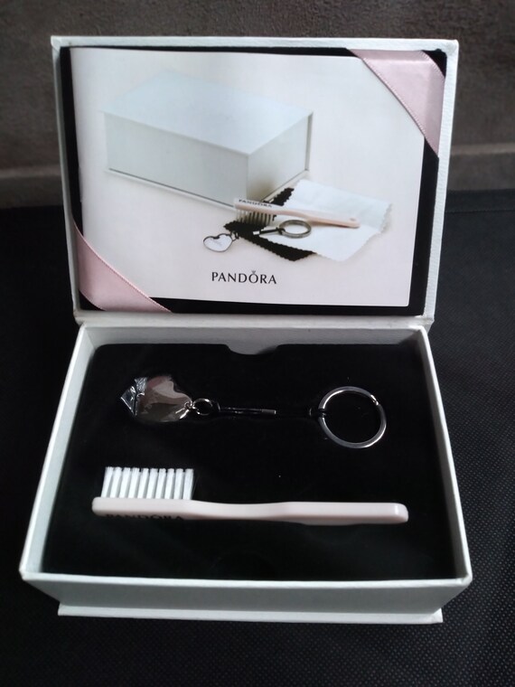 Pandora Jewelry Care Kit With Collectible Heart shaped Clasp Opener Keychain Etsy