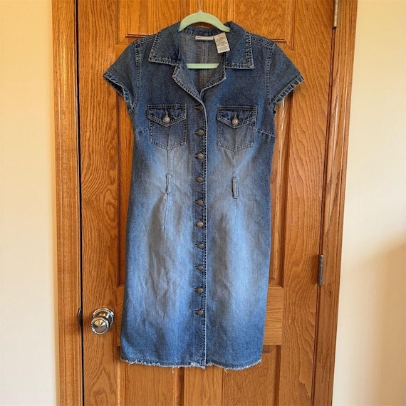 white christmas dresses Joni Button-Down Dress + Duster (Blue Denim) main image 1