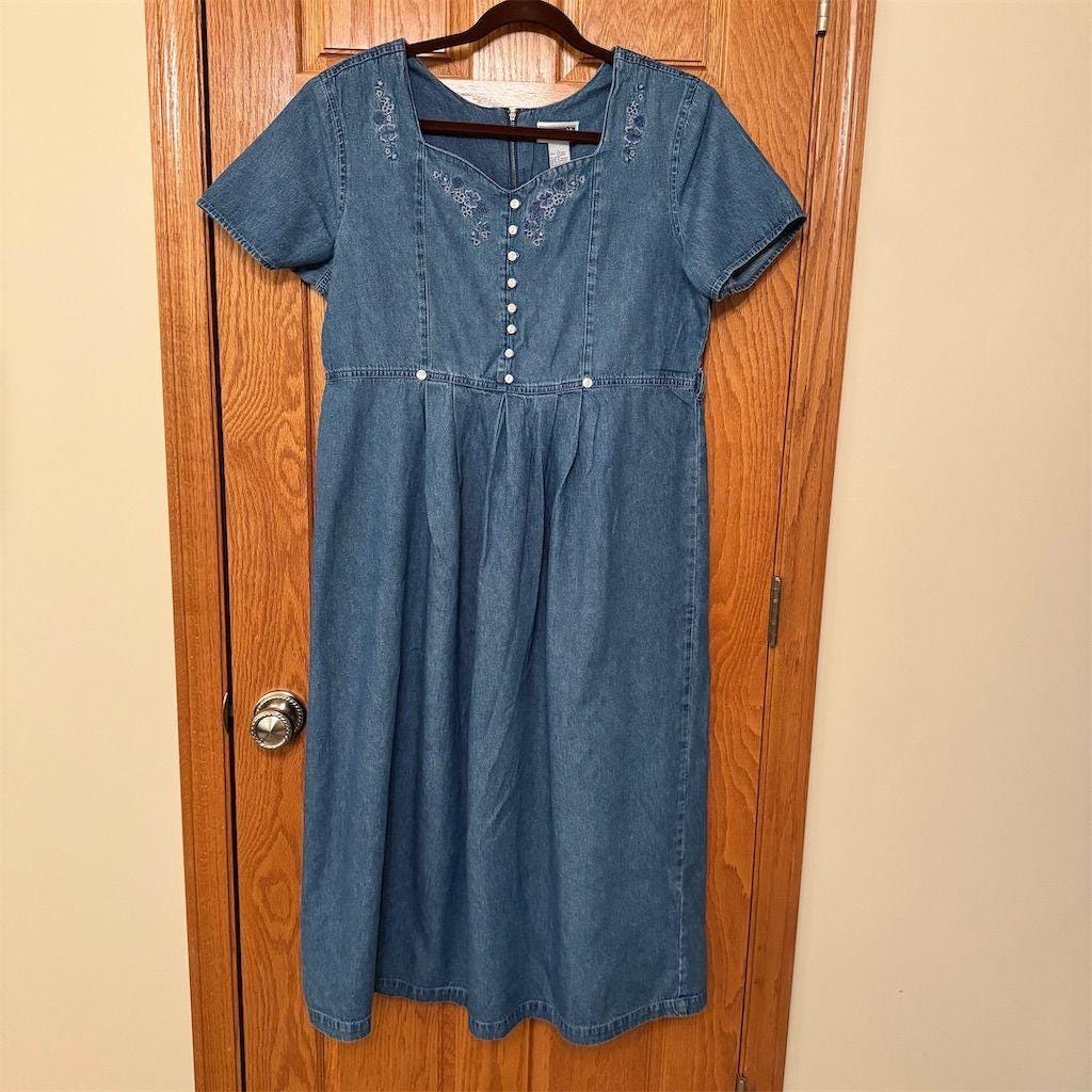 white christmas dresses Courtney Pleated Denim Midi Dress main image 0