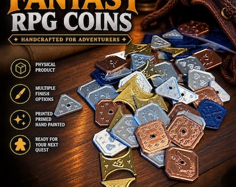 Fantasy RPG Coins | DND Coins | 3D Printed Copper, Silver, Gold, Electrum, Platinum Set