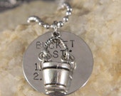 Bucket List Beer Ice Handstamped Necklace with Bucket