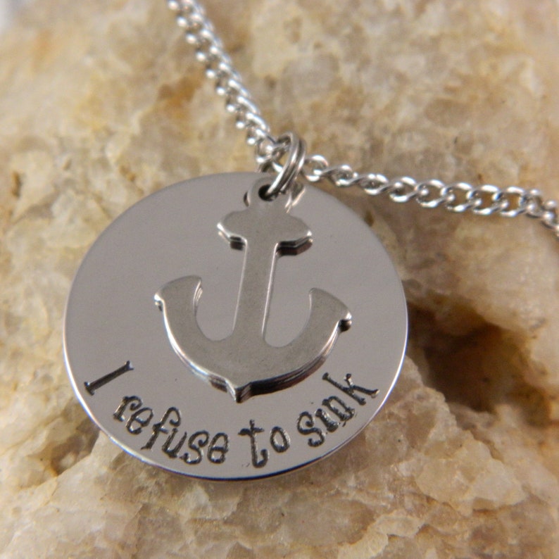 I Refuse to Sink Anchor Necklace Etsy
