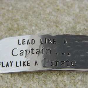 Lead like a Captain Play like a Pirate Stainless Steel Bracelet image 3
