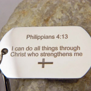 I Can Do all Things through Christ Who Strengthens Me Stainless Steel Keychain