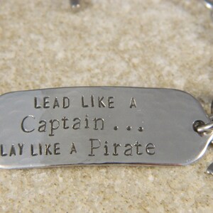 Lead like a Captain Play like a Pirate Stainless Steel Bracelet image 2