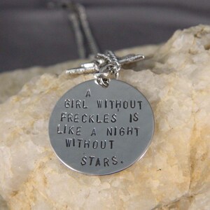 A Girl Without Freckles is Like a Night Without Stars Handstamped ...