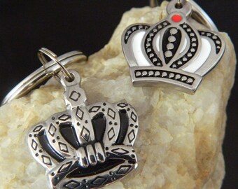 Couples King and Queen Stainless Steel Keychains