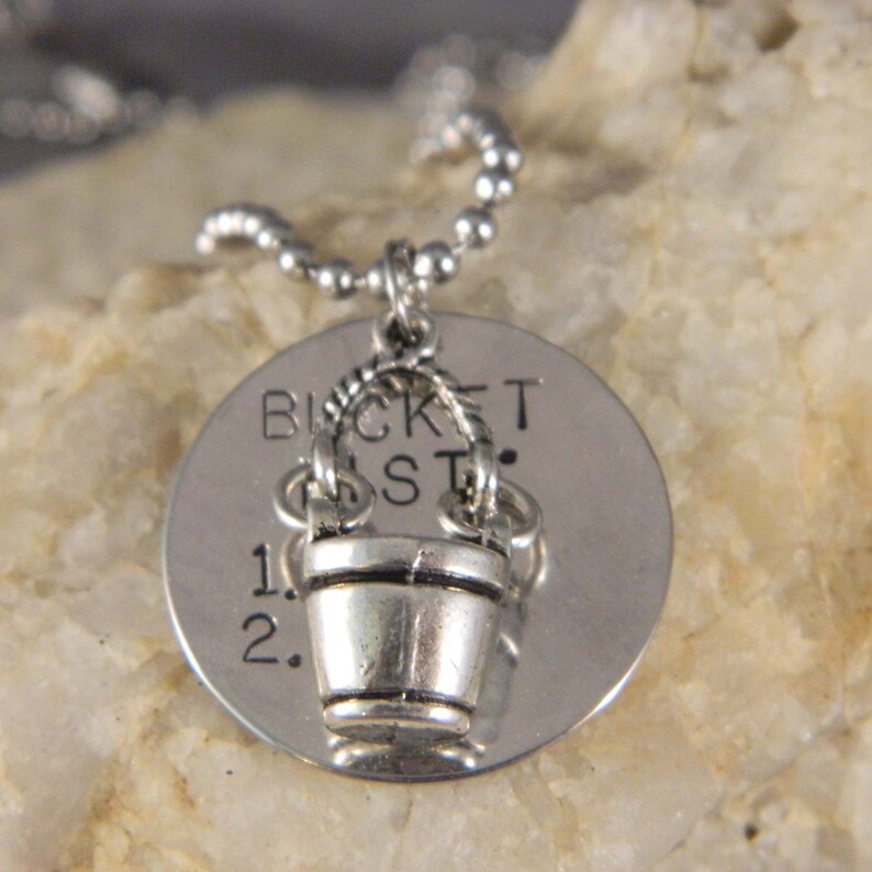 Bucket List Beer Ice Handstamped Necklace with Bucket Etsy