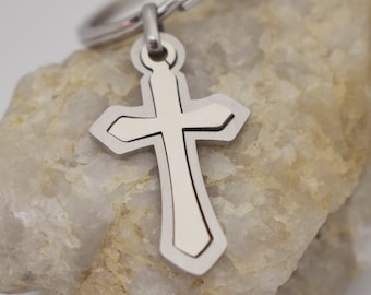 Double Cross Stainless Steel Keychain