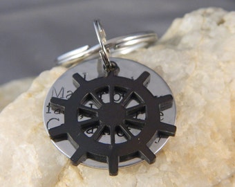 I am the Master of my Fate, I am the Captain of my Soul with Silver or Black Rudder Keychain