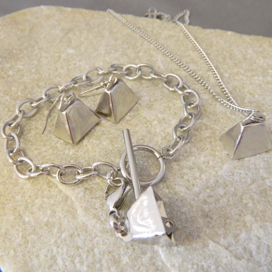 Cute Cowbell Bracelet Earrings Necklace Set Mini Cowbells Etsy