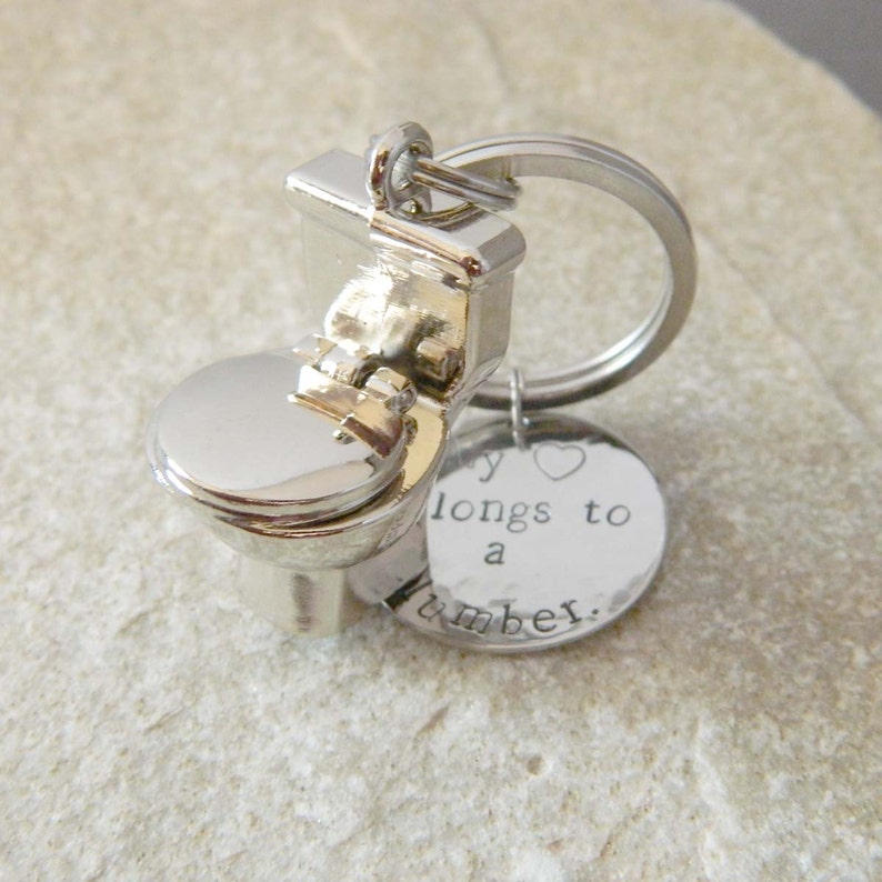 My Heart Belongs to a Plumber with Toilet Seat Keychain Etsy
