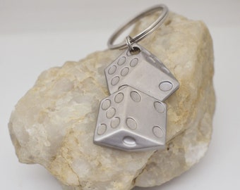 Pair of Dice Metal Keychain