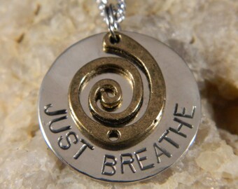 Just Breathe Inspirational Necklace
