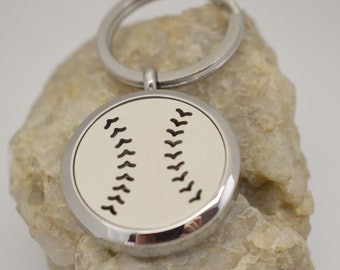 Baseball Locket Diffuser Aromatherapy Essential Oil Stainless Steel Keychain With Perfume Pad Car Freshener Moody Enhancer