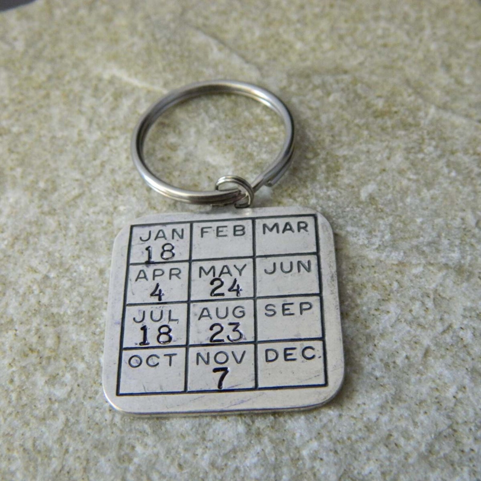 Calendar Keychain Personalized with Date Etsy
