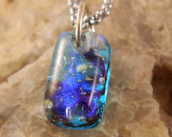 Blue Fused Glass Necklace