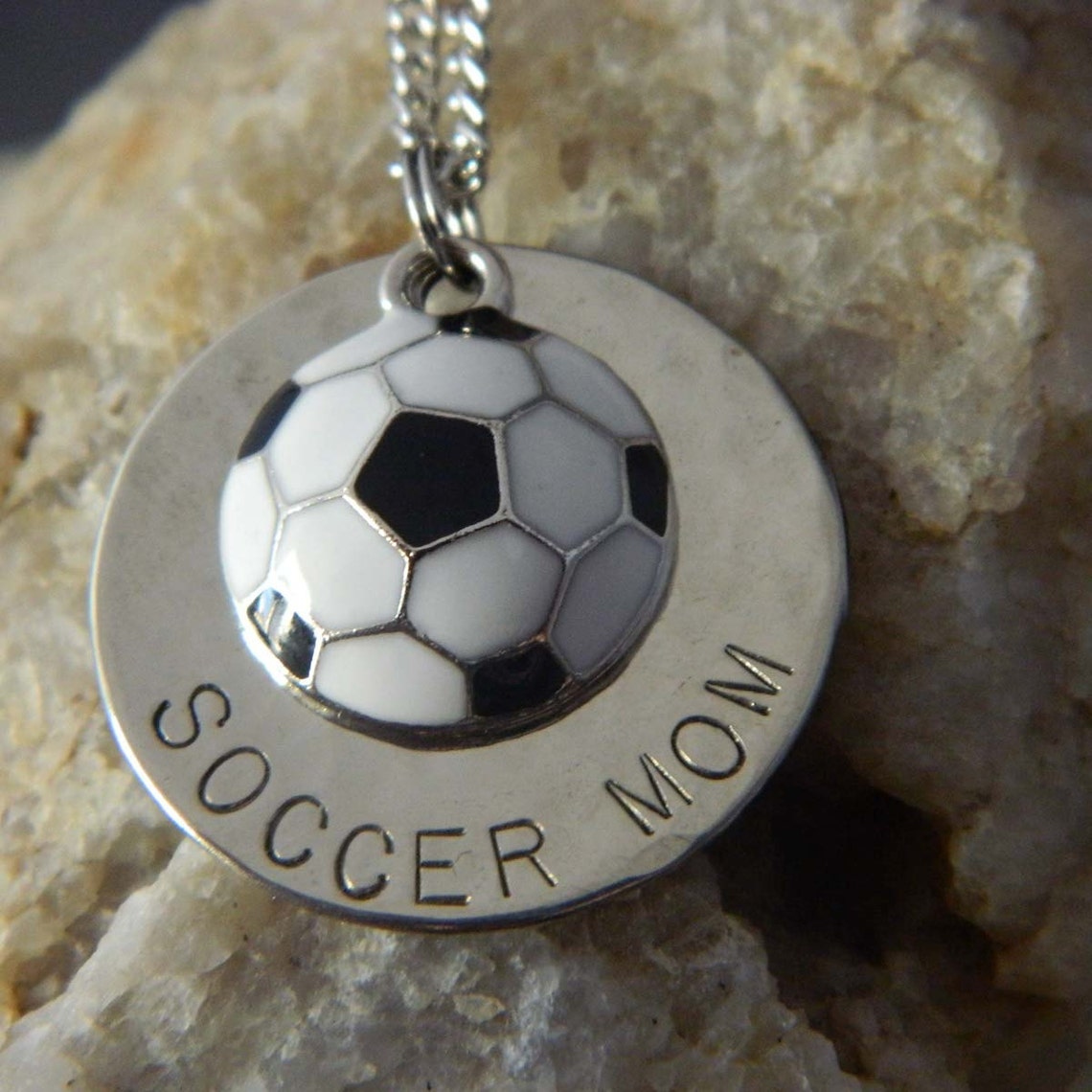 Soccer Mom Handstamped Necklace Etsy